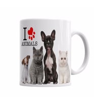 I Love Animals   Kedi Köpek Cat Dog Pet Hayvan Kupa Bardak Porselen