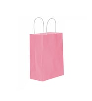 Kağıt Hediye Çantası Düz Renk Battal Boy 31X41 CM (25 Adet)  Pembe