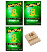 Palme LGS 8. Sınıf Enerji Matematik Fen Bilimleri ve Türkçe 8+8 Deneme Sınavı 3lü Set+Telefon Standı
