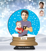 Kişiye Özel Aile Ahşap Küre Biblo-1