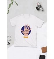 Kişiye Özel Dünya Solaklar Günü Tasarımlı T-Shirt (Beyaz)