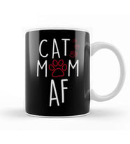 Funny Cat Mom AF Crazy Cat Lady Meme Kupa Bardak Porselen