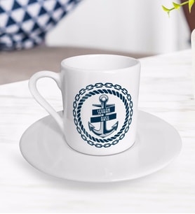 BK Gift Kişiye Özel İsimli Gemi Tasarımlı Türk Kahvesi Fincanı-2