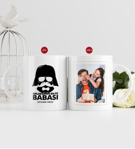 BK Gift Kişiye Özel Babalar Günü Hediyesi Fotoğraflı Kupa Bardak-58 (Beyaz)