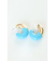 CCB Mavi Gold Çift Renk Küpe 5886