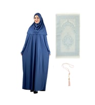 Namaz Elbisesi Eşarp Seccade Tesbih Set, İslami Giyim Takım Ferace Turban Şal