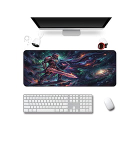 SonicTouch Klavye Mousepad 40x90cm Dikişsiz Pürüzsüz Su Geçirmez Kaymaz Kozmik Şövalye