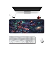 SonicTouch Klavye Mousepad 40x90cm Dikişsiz Pürüzsüz Su Geçirmez Kaymaz Kozmik Şövalye