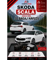 Skoda Scala 2019 - 2026 Araca Özel 3D Bagaj Havuzu