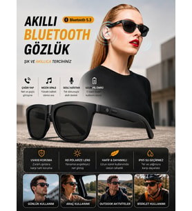 QSTAR F06 Akıllı Sporcu Güneş Gözlüğü Bluetooth Hoparlörlü Ve Dayanıklı Tasarım