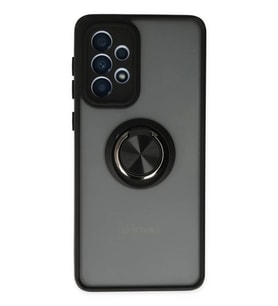 Newface Samsung Galaxy A33 5G Kılıf Montreal Yüzüklü Silikon Kapak - Siyah