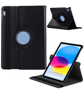Apple iPad 10. Nesil / iPad A16 Uyumlu 10,9 inç Döner Standlı Tablet Kılıfı (Siyah)