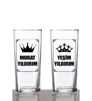 Kişiye Özel 2'li Kral Kraliçe Rakı Bardağı