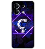 Redmi Note 13 Pro 5G Kılıf HD Desen Baskılı Kılıf - Dark Neon Yaprak Ç Harfi