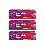 20'li Buzdolabı Poşeti Büyük Boy 30 x 45 cm Üçlü Paket