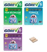 Nitelik 6. Sınıf Fen Türkçe ve Sosyal 36 Haftalık Görev Föyleri 3lü Set + Telefon Standı