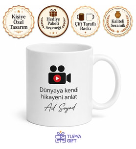 Vlogger İçerik Üreticisi Kupa Bardak Youtube Yıldızı Hediye Video Kamera Vlog