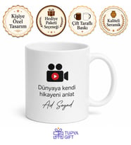 Vlogger İçerik Üreticisi Kupa Bardak Youtube Yıldızı Hediye Video Kamera Vlog