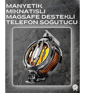LED Işıklı Telefon Soğutucu Ultra Sessiz Fan Mıknatıslı ve Aparatlı Bağlantı