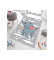 Rovigo Home Dijital Baskı Yıkanabilir Kaymaz Taban Çocuk Halısı RVG4091-SM389 (Gri)
