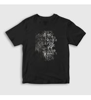 Presmono Unisex Çocuk Siyah Over Lion Aslan T-Shirt 305729tt