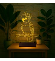 Luvivia Kakadu Papağan Pet Shop 3D Lamba - Masa Gece Lambası