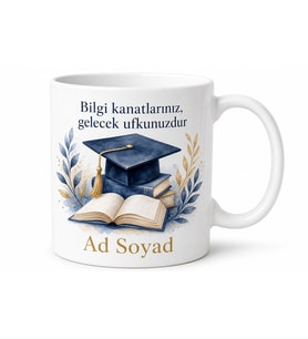 Üniversite Hatıra Baskılı Kupa Bardak Mezuniyet Hediye Özel Tasarım Porselen