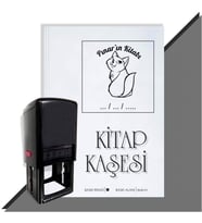 Kişiye Özel  Beyaz Kedi Tarihli Kitap Kaşesi (Siyah)
