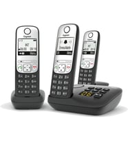 Gigaset A690A Trio 3 Ahizeli Telesekreterli Telsiz Telefon (Siyah)
