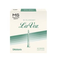 D'Addario RCC10MS La Voz Bb Klarnet Kamışı Medium Soft Sertlik (Profesyonel/Caz) - 10'lu Paket  Esnek ve Parlak Ton Yapısı, Hızlı Tepki