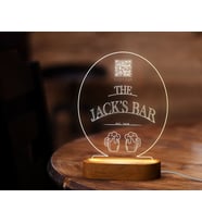 BK Gift Restoran & Cafe & Barlara Özel Led Lamba QR Kod Menü, Işıklı QR Menü, QR Kodlu Masa Dekoru, Işıklı Pleksi Biblo-7