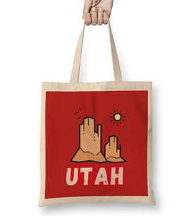 Utah vintage gift Bez Çanta Uzun Saplı