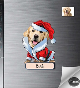 Kişiye Özel Sevimli Dostlarımız Köpek Ahşap Magnet -6