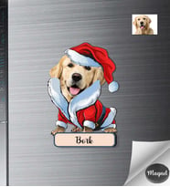 Kişiye Özel Sevimli Dostlarımız Köpek Ahşap Magnet -6