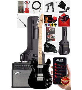 Maxword TLX-60BK-50AMP Telecaster Maple Klavye HH 50W Amfili Elektro Gitar Seti
