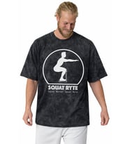 Squat Ryte Fitness Bodybuilding Sporcu Gym Baskılı Unisex Oversize Vintage Yıkamalı Tişört