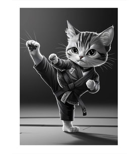 Caretta'Ya Yapan Yavru Kedi Mdf poster