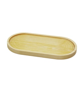 OVAL   AÇIK RENK=SADE  AHŞAP YAĞDANLIK ALTLIK  25X12.5CM (4767)