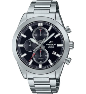 CASIO EDIFICE EFB-710D-1AVUDF SAFİR CAM ÇELİK ERKEK KOL SAATİ (Siyah)