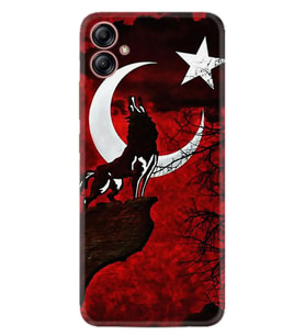 Samsung Galaxy A05 Kılıf Resimli Desenli Baskılı Silikon Wolf and Moon 2 1381