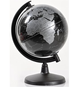 Küresi Siyah Platin Krom Renk Konsept Yeni Iş Hediyesi 20 Cm Çap Ev Ofis Hediye Yer Küre