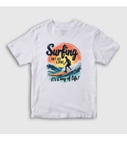 Presmono Unisex Çocuk Beyaz The Way Of Life Sörf Surf Surfing T-Shirt 514549tt