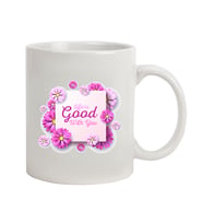 İsme Özel Pink Flowers Kupa Bardak - Life Is Good With You (Beyaz)
