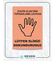 statik elektrik toplaraklama levhası 21x28 Arkası Sticker