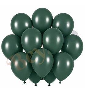 Kış Yeşili Renk Lateks Retro Balon (30 cm) - 12 Adet