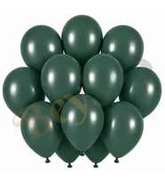 Kış Yeşili Renk Lateks Retro Balon (30 cm) - 12 Adet