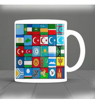 TÜRK  DEVLETİ BAYRAKLARI BASKILI KUPA BARDAK