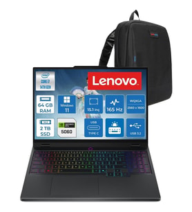 Lenovo Legion 5 15IRX10 Intel Core I7 14700HX 64GB Ddr5 2tb SSD RTX5060 8gb Gddr7 115W Windows 11 Pro 15.1" OLED 1000NITS 165Hz Wqxga (2560X1600) Taşınabilir Bilgisayar W83LY00KXTRP33 + Zetta Çanta
