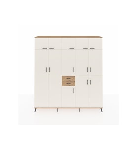 Hyperion Dolap 10 Raflı 2 Çekmeceli 3 Askılı 220x44x243 Çam-Aytaşı/Çam