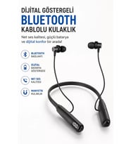 Dijital Batarya Göstergeli Bluetooth Özellikli Boyun Askılı Kulaklık